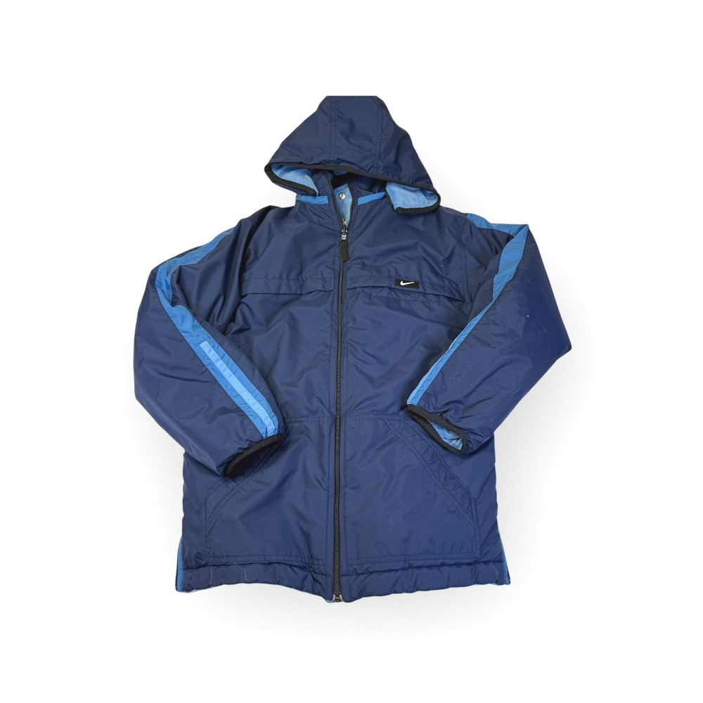 Nike‎ Kids Reversable Insulated Hooded Jacket Blue  Athletic Outdoor Size XL